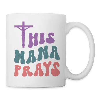 Cette maman prie - Mug blanc - blanc - Droite