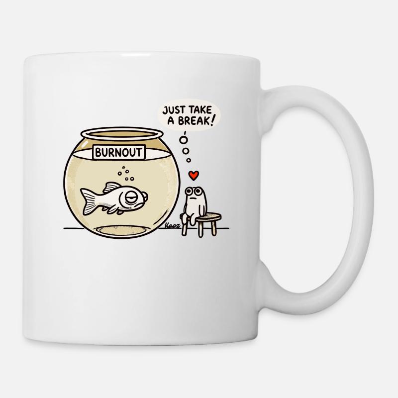 Burnout Fish & Frog Thérapeute - Mug blanc - blanc