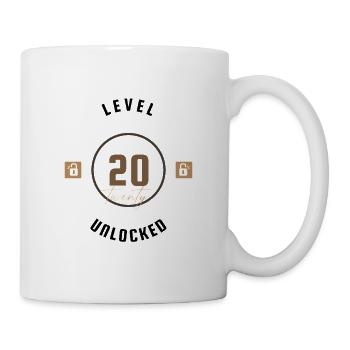 20th Birthday Level twenty unlocked, gift - Mug - white - Right