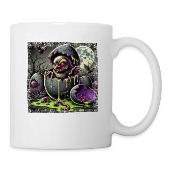 Halloween Zombie Küken Grusel Vollmond - Tasse - Weiß - Rechts