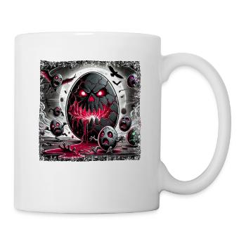 Horror Osterei Dämonisch Zombie Vollmond - Tasse - Weiß - Rechts