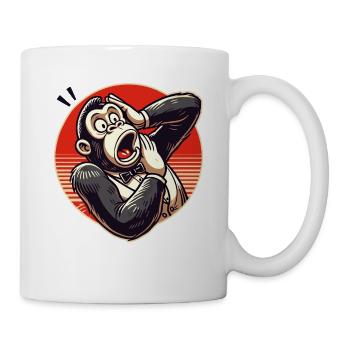 Surpris Retro Gentleman Gorilla - Mug blanc - blanc - Droite