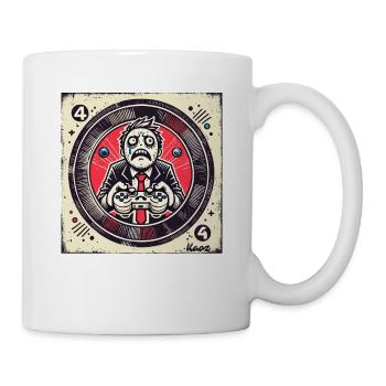 Gamer intense en costume et style rétro - Mug blanc - blanc - Droite