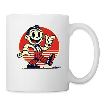 Retro cartoon man in vintage style - Mug - white - Right