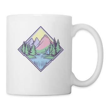 Pastel mountain landscape – pure nature - Mug - white - Right