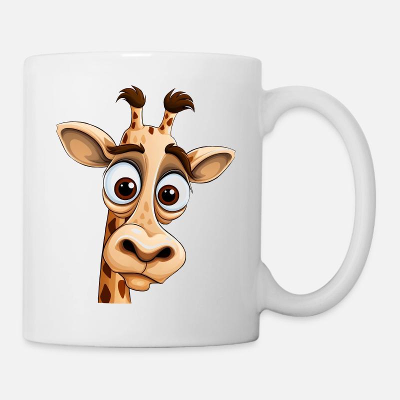 Crazy Giraffe mit Glubschaugen - Tasse - Weiß