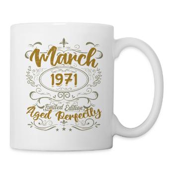 Mars 1971 cadeau fête d'anniversaire | March 1971 - Mug blanc - blanc - Droite