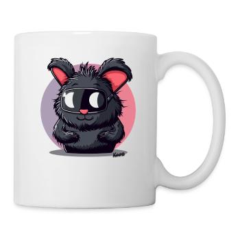 Funny bunny with ski goggles - Mug - white - Right