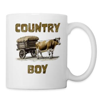 CHARIOT À VACHES GARÇON DE LA CAMPAGNE - Mug blanc - blanc - Droite