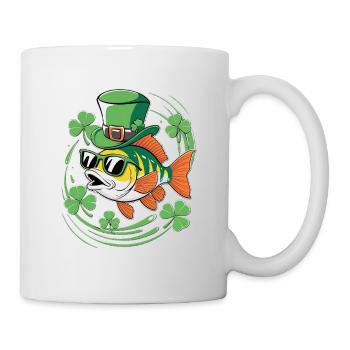 St. Patrick's Day with fish and shamrocks - Mug - white - Right