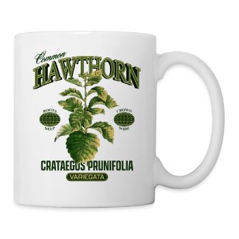 Common Hawthorn Botanical Art - Tasse - Weiß - Rechts