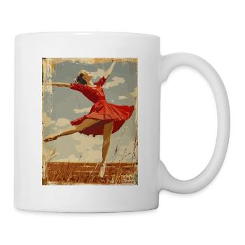 Vintage ballerina in the field - Mug - white - Right