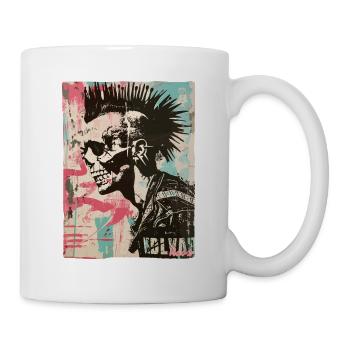 Conception de crâne punk rock - Mug blanc - blanc - Droite