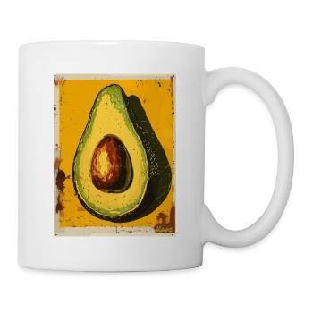 Vintage Avocado Kunst - Tasse - Weiß - Rechts