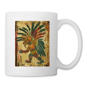 Mayan Demon God in Ancient Style - Mug - white - Right