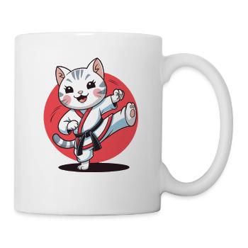 Karate Katze Lustig Kampfsport Motiv für - Tasse - Weiß - Rechts