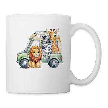 Mignon safari animaux amis dans l’aventure en voiture - Mug blanc - blanc - Droite