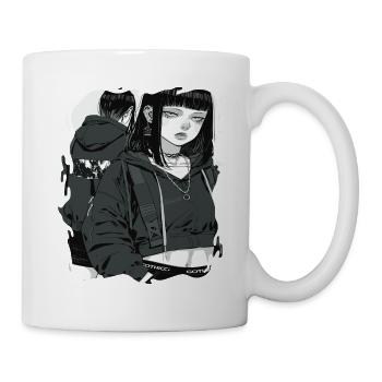 Dark Gothic Anime Girl Aesthetic - Mug - white - Right