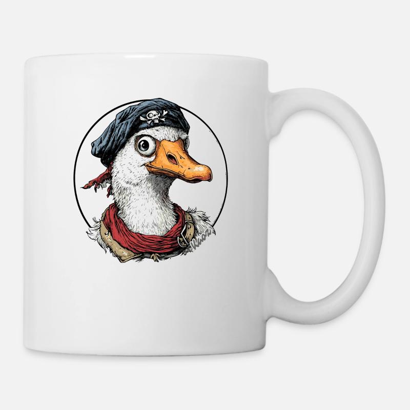 Lustiges Abenteuer: Piraten Gans - Tasse - Weiß