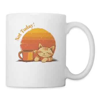 Lazy Cat & Coffee – Not Today Retro Sunset - Tasse - Weiß - Rechts