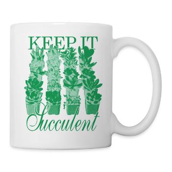 Keep It Succulent - Succulentes vertes - Mug blanc - blanc - Droite