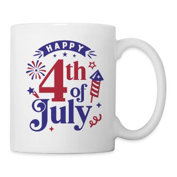 Frohen 4. Juli - Tasse - Weiß - Rechts