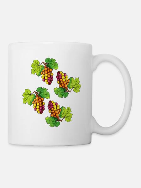 Weintrauben Frucht - Tasse - Weiß