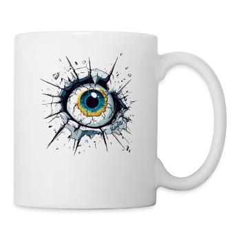 Eye Breaks Through the Wall – Uncanny Gaze - Mug - white - Right
