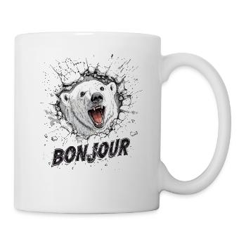 cool through the wall: Polar bear Bonjour - Mug - white - Right