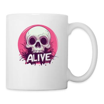 Squelette « Vivant » – Crâne ironique - Mug blanc - blanc - Droite