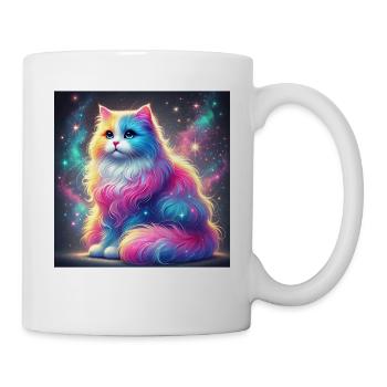 Chat magique de la galaxie dans l’univers - Mug blanc - blanc - Droite