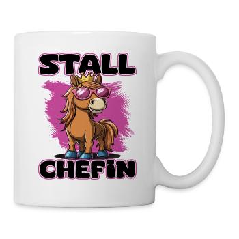 Stallchefin | Pferdemädchen | Führungskraft Reiter - Tasse - Weiß - Rechts