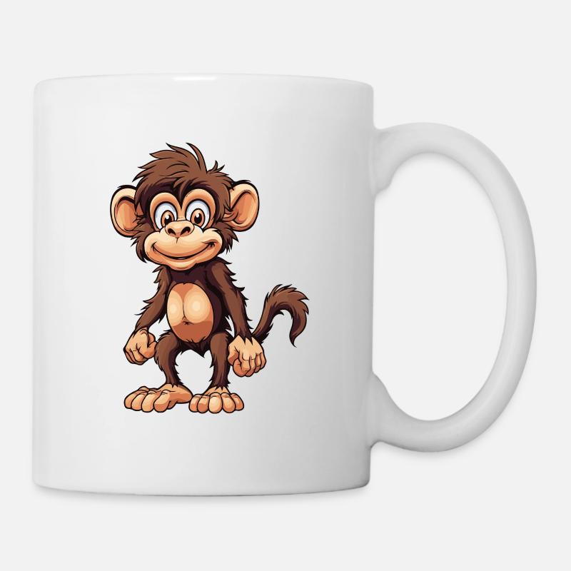 Affe Tier - Tasse - Weiß