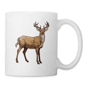 Hirsch Tier - Tasse - Weiß - Rechts