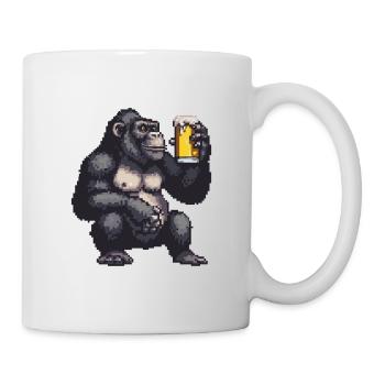Bière Gorilla Pixel - Mug blanc - blanc - Droite