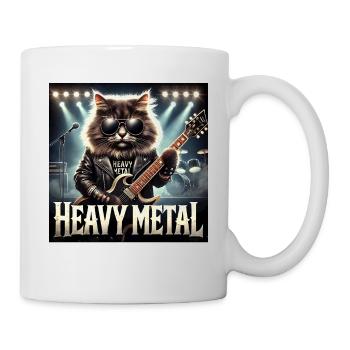 Heavy Metal Cat with Guitar - Mug - white - Right