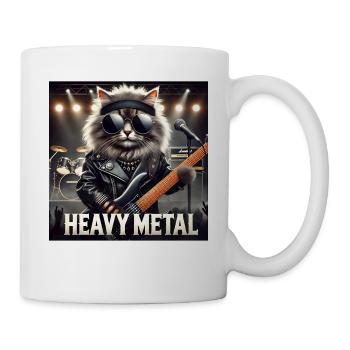Heavy Metal Cat with Guitar - Mug - white - Right