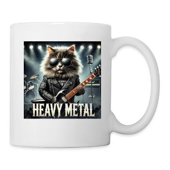 Heavy Metal Cat with Guitar - Mug - white - Right