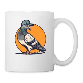 Colombe cool avec casquette de baseball dans le style de la rue - Mug blanc - blanc - Droite
