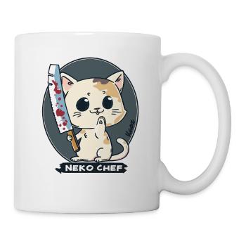 Neko Chef - Chat effronté avec couteau de chef - Mug blanc - blanc - Droite