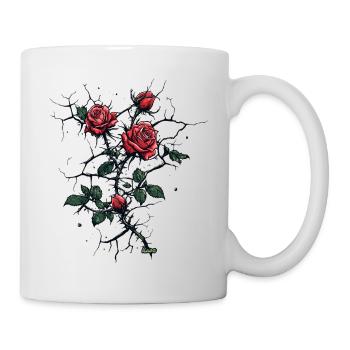 Roses break through concrete: the power of love - Mug - white - Right