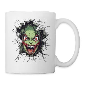 Creepy monster breaks through wall - Mug - white - Right