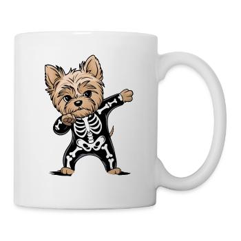 Cute Dog in Skeleton Costume Halloween - Mug - white - Right