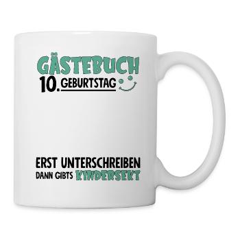Guestbook 10 Birthday Sign Children's - Mug - white - Right