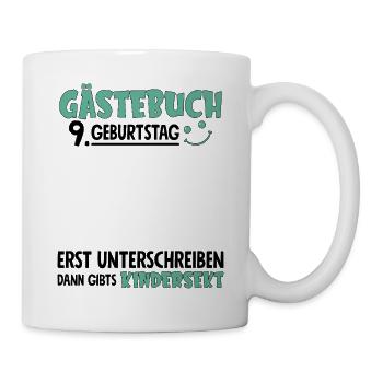Guestbook 9 Birthday Sign Children's - Mug - white - Right