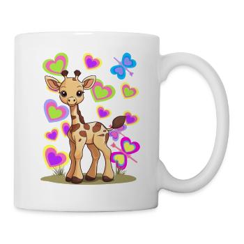 Giraffe Giraffen Kind Kinder - Tasse - Weiß - Rechts