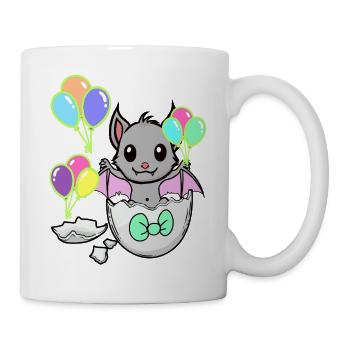 Fledermaus Baby Geburt Kinder Eierschale - Tasse - Weiß - Rechts