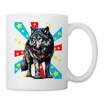 Tattoo Wolf Wölfe - Tasse - Weiß - Rechts