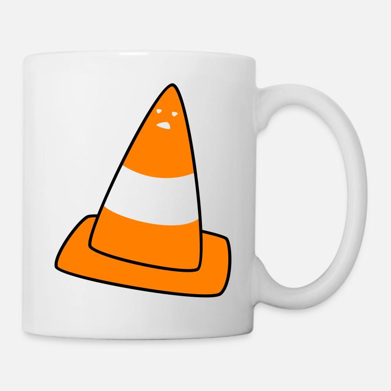 Leitkegel mit Gesicht - Tasse - Weiß
