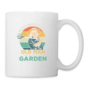 Never Underestimate A Man In The Garden Botanical - Tasse - Weiß - Rechts